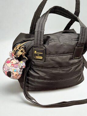 Tokidoki LeSportsac Japan Black Shoulder Bag + Keychain | EUC